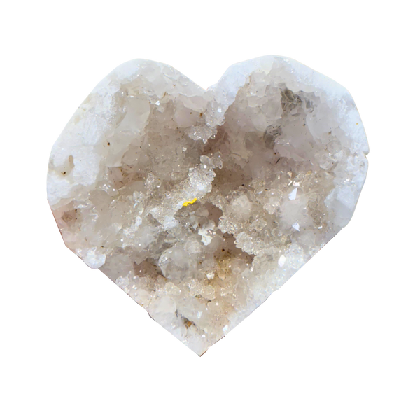 White Geode Heart