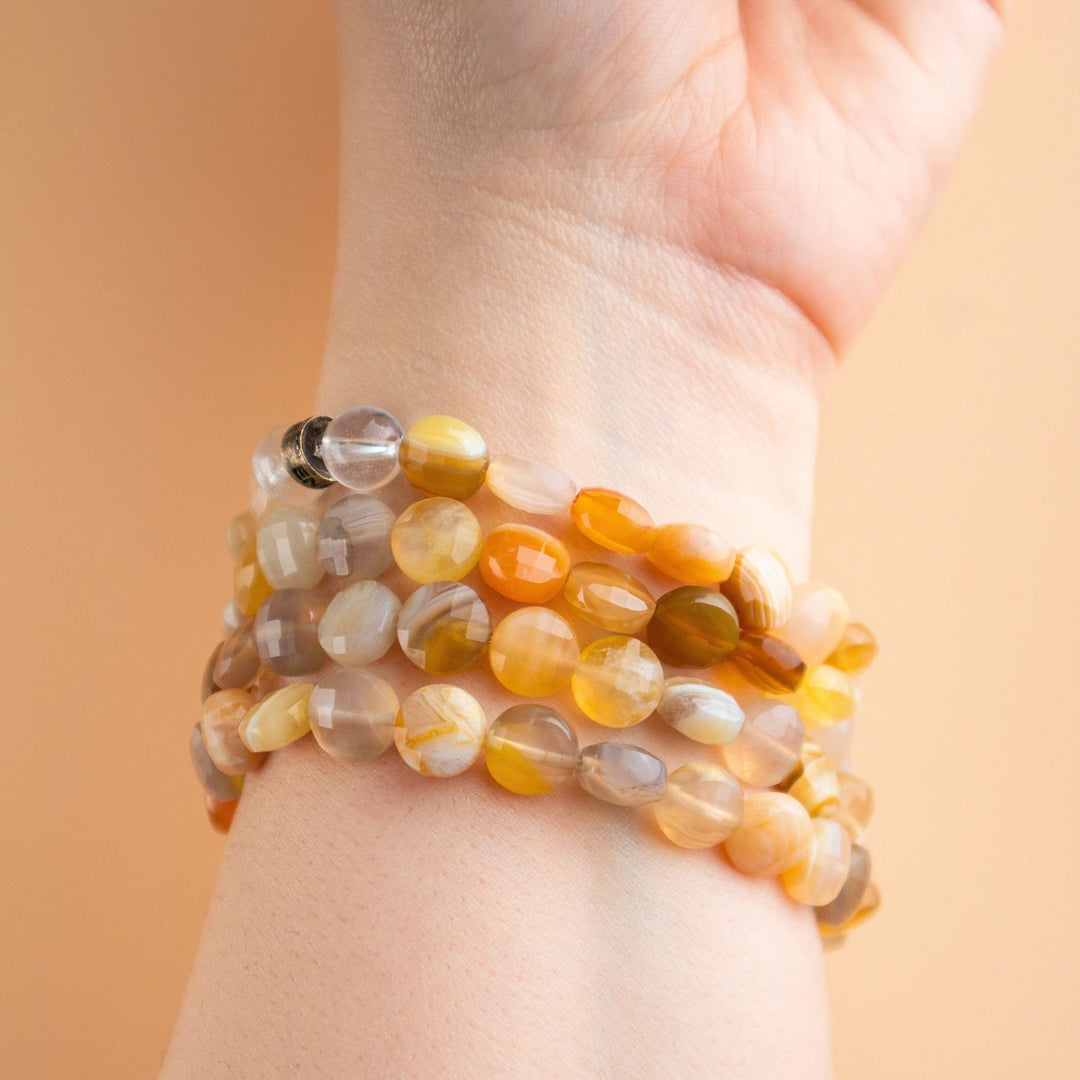 Yellow Botswana Agate Bracelet Get Heather's Crystal Code for