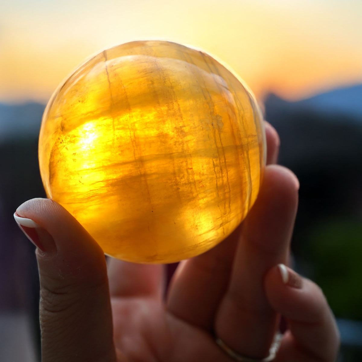 Yellow Fluorite Sphere