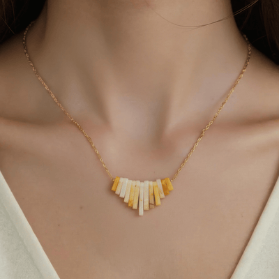 Yellow Serpentine Collar Necklace