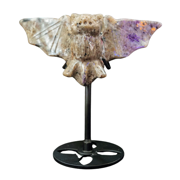 UV-Reactive Yooperlite Bat on Stand