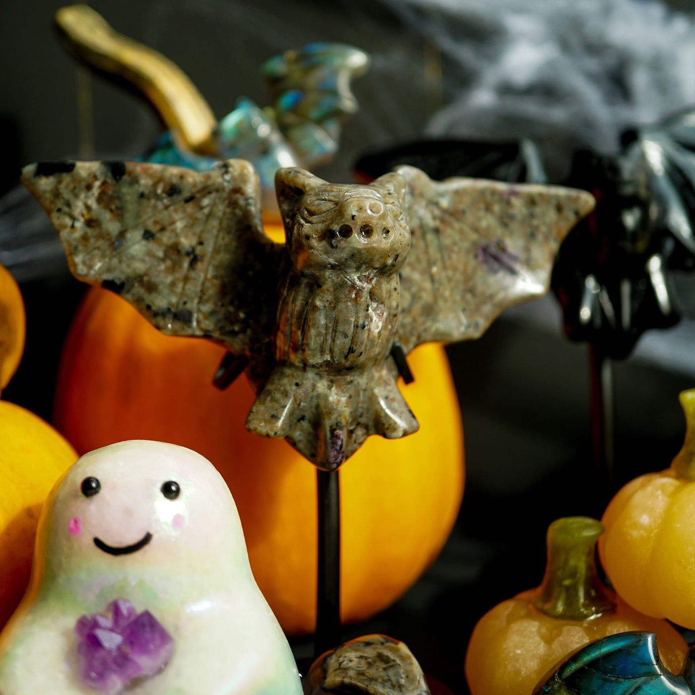 UV-Reactive Yooperlite Bat on Stand