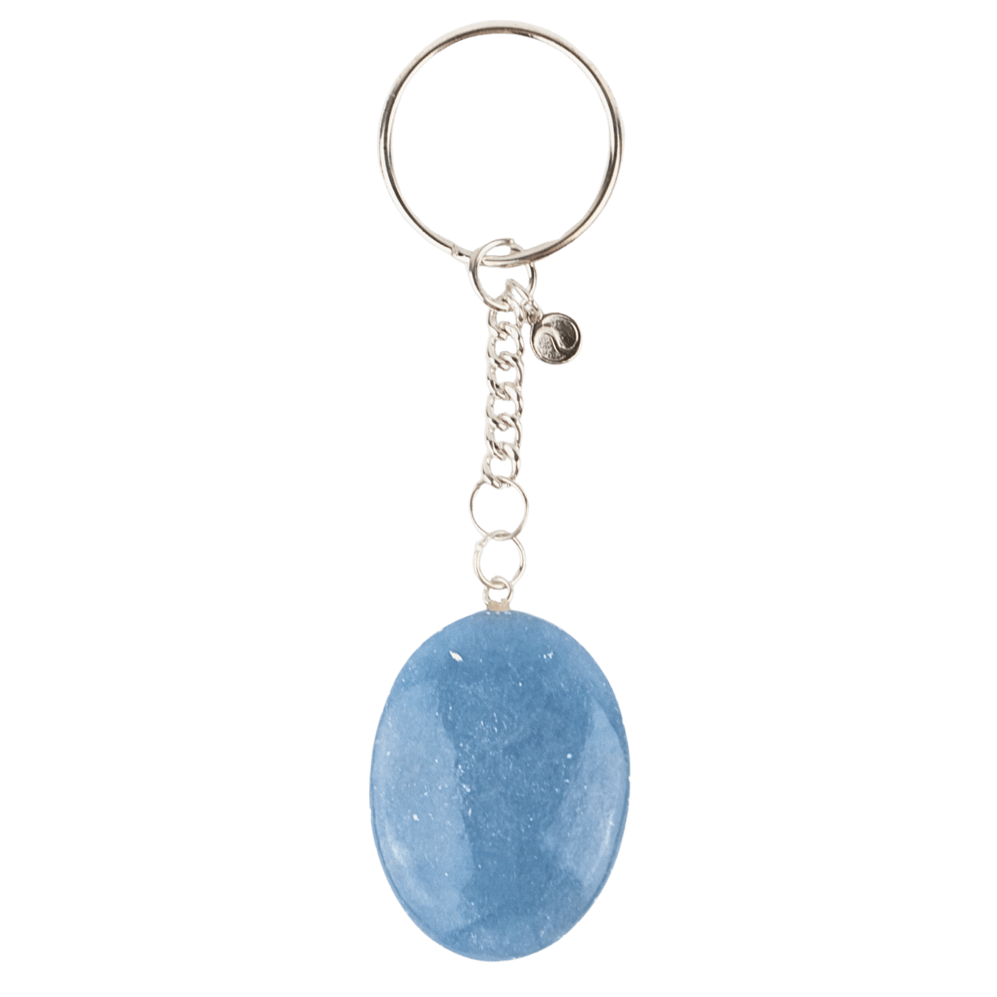 Angelite Worry Stone Keychain