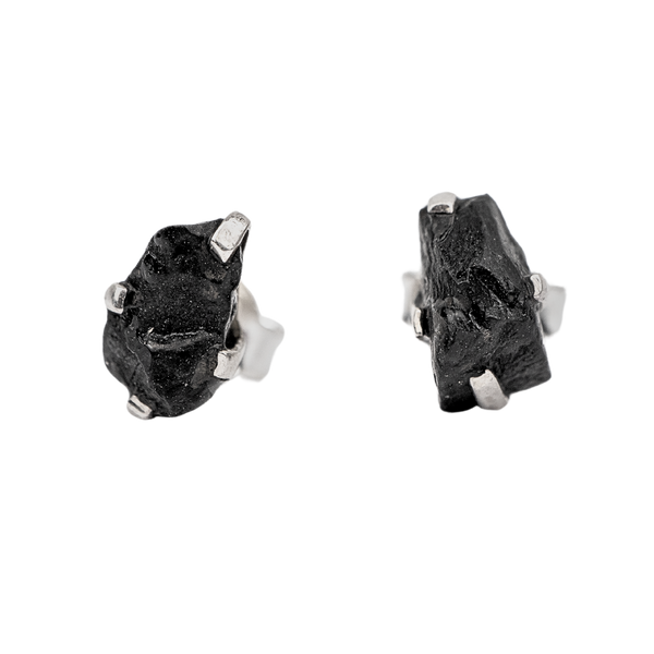 Black Tourmaline Crystal Earrings