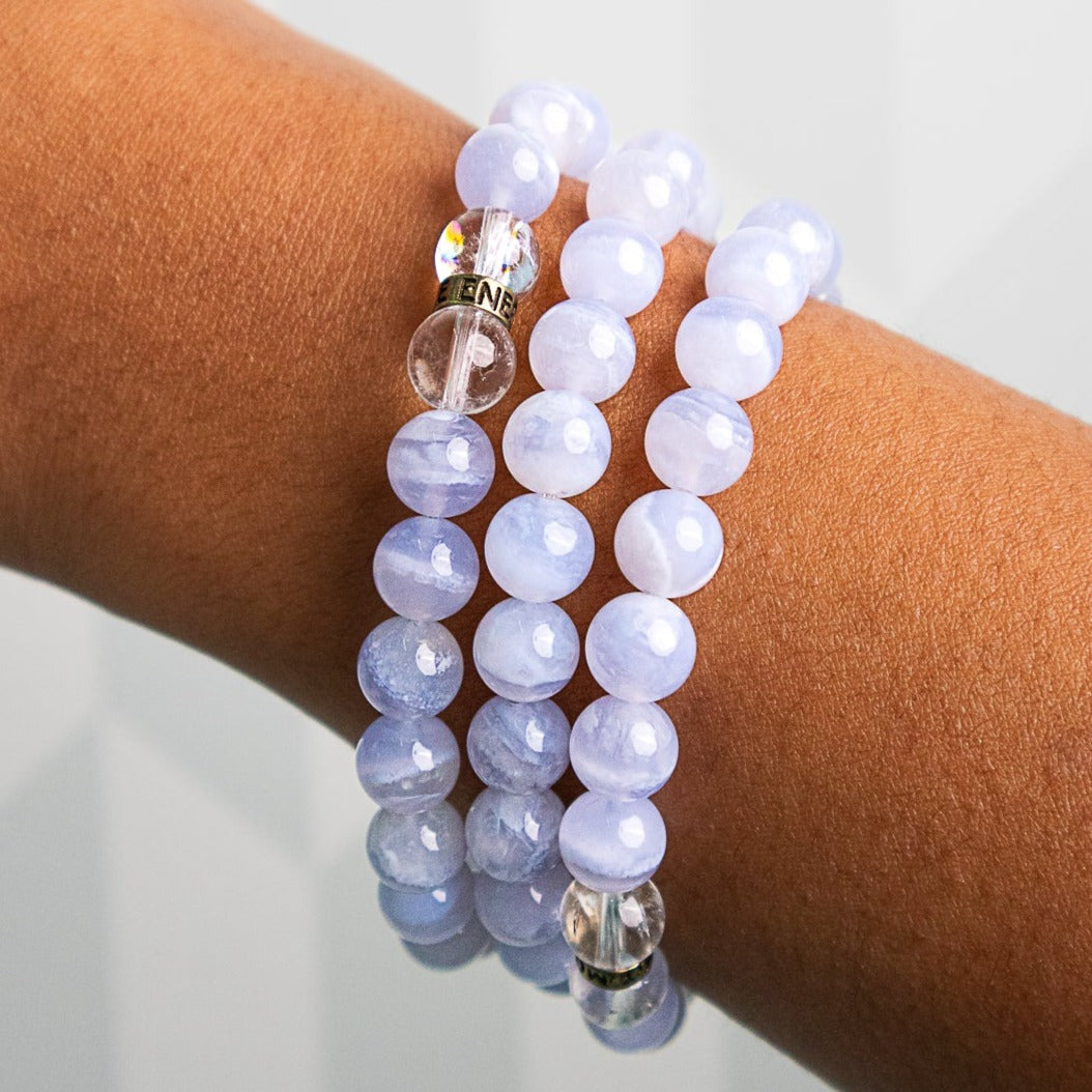 Blue Lace Agate Bracelet Shop Blue Lace Agate Bracelets at Energy Muse