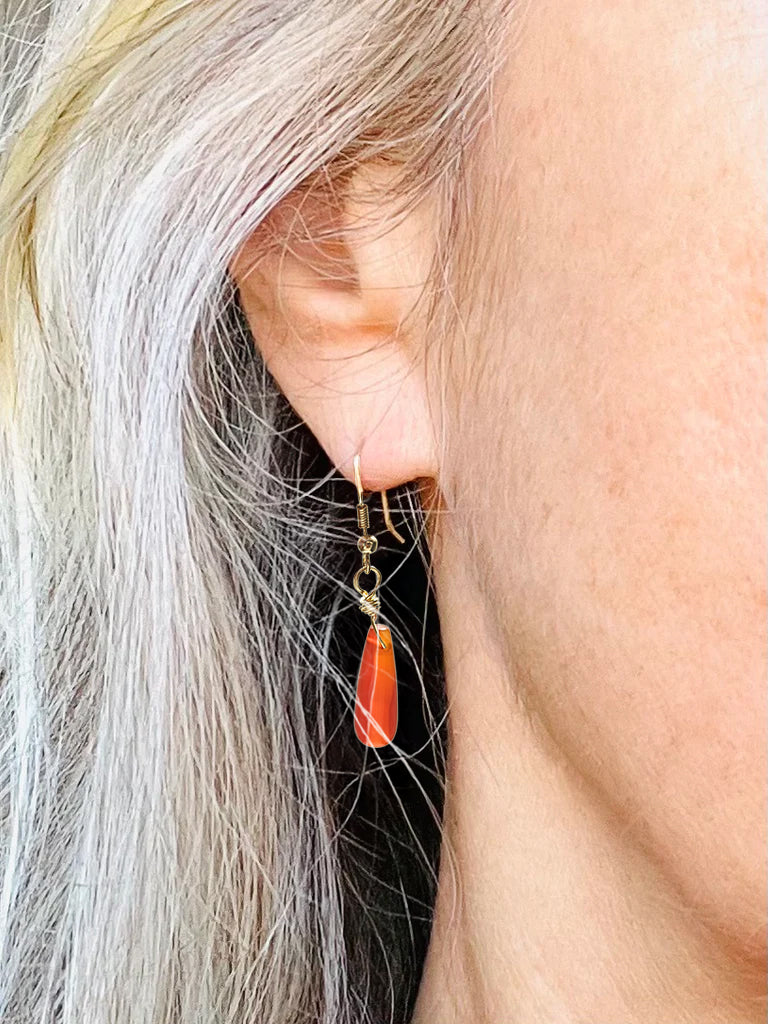 Carnelian Drop Earrings