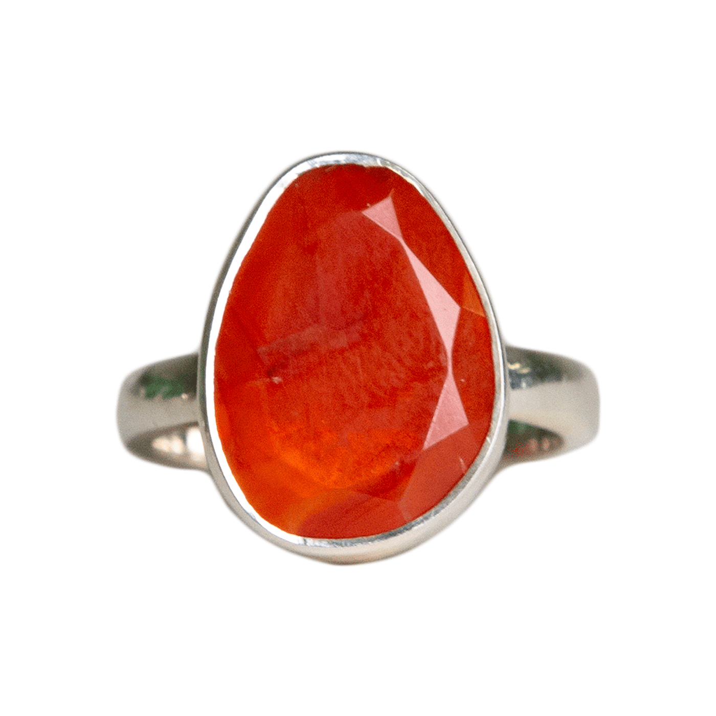 genuine faceted Carnelian statement crystal ring by Energy Muse