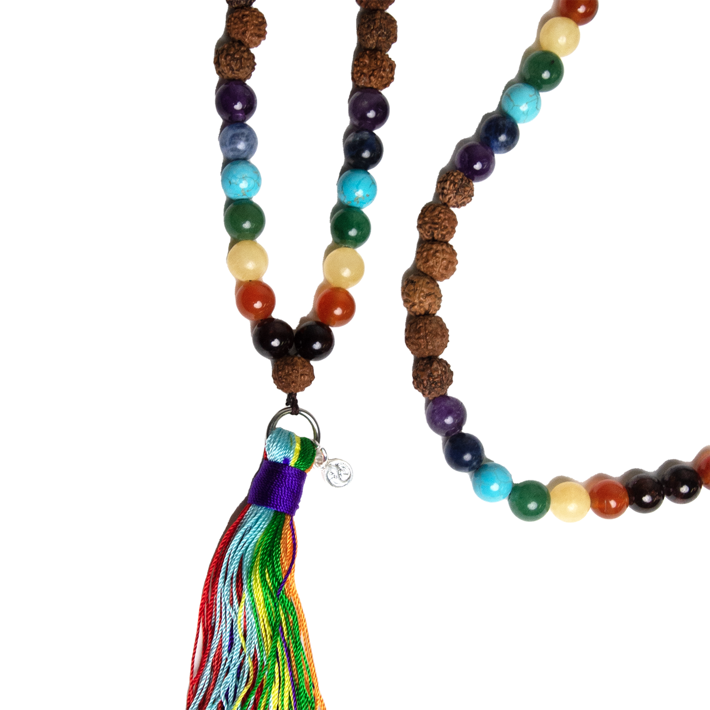close-up view of Chakra Mala Necklace by Energy Muse