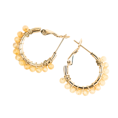 Citrine Crystal Hoop Earrings