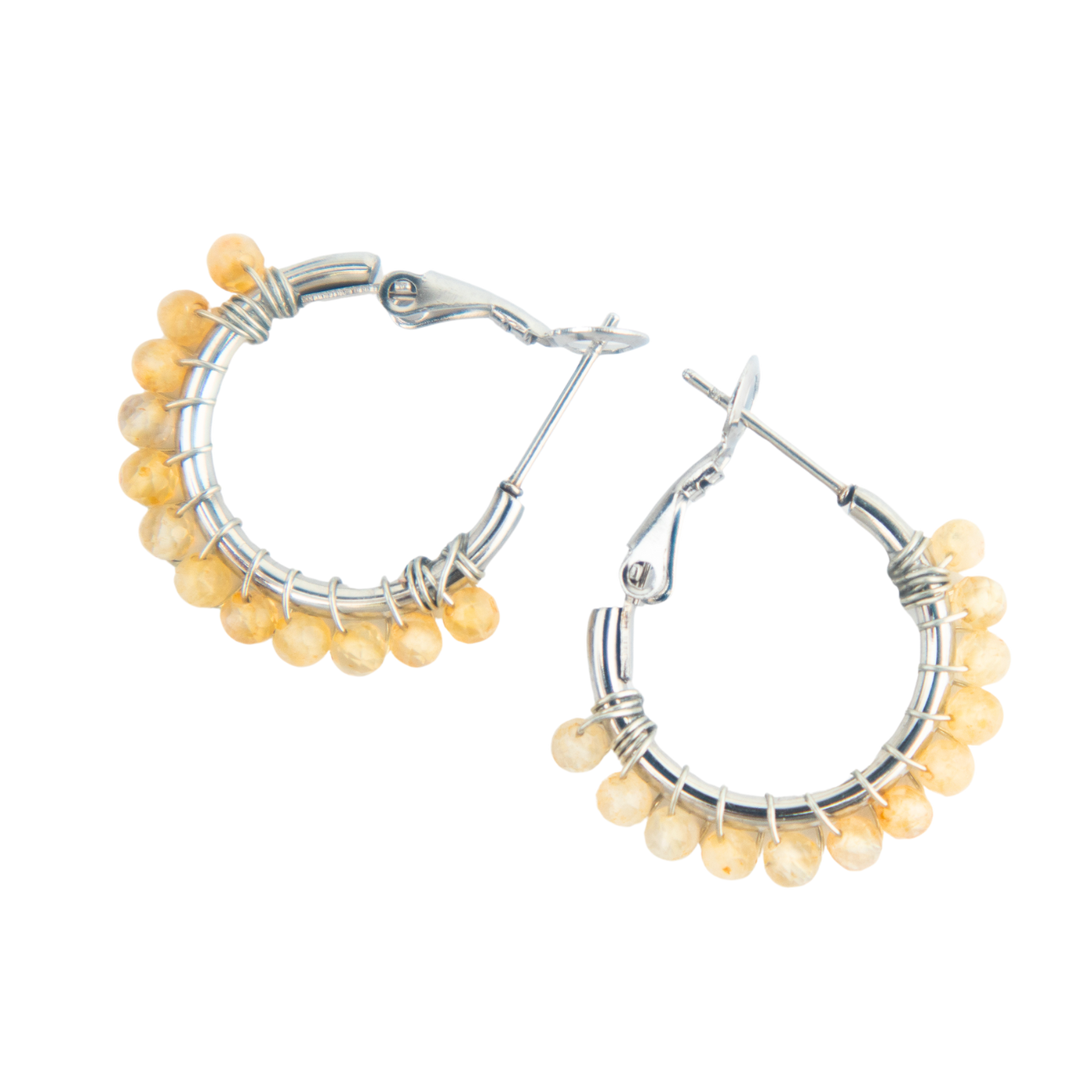 Citrine Crystal Hoop Earrings