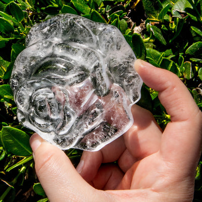 Clear Quartz Rose Carving