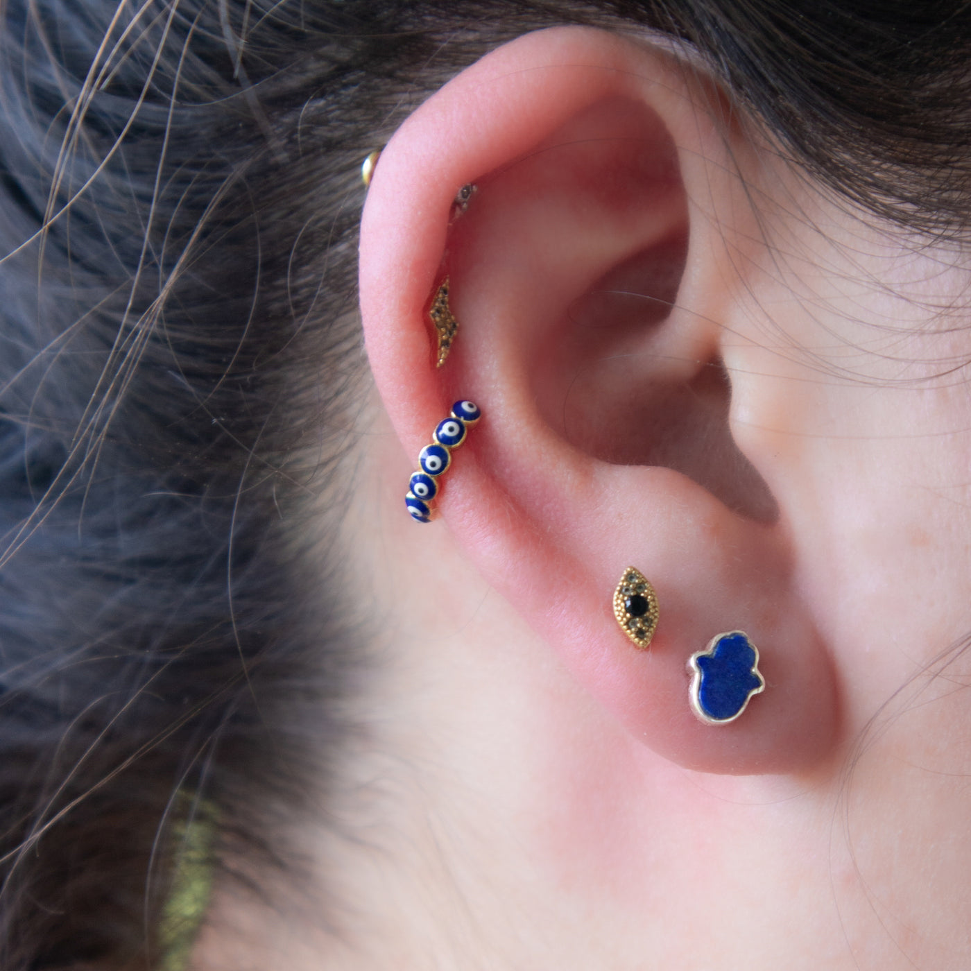 Lapis Lazuli Hamsa Earrings