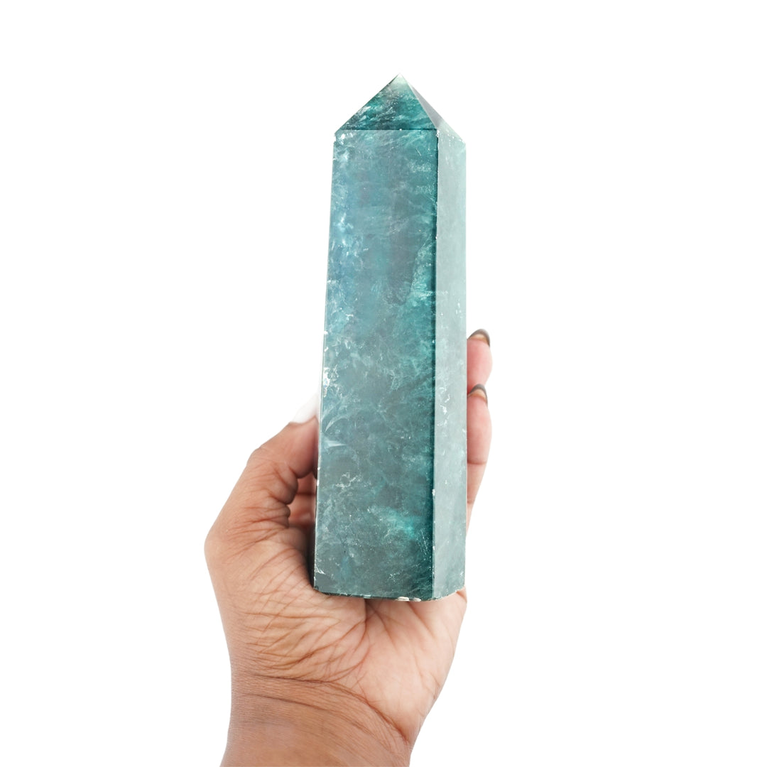 Green Fluorite Pillar | Shop Crystal Points at Energy Muse