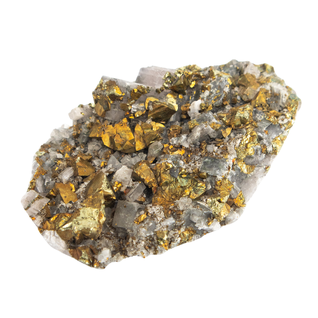 Golden Chalcopyrite with Quartz, Shop Chalcopyrite at Energy Muse