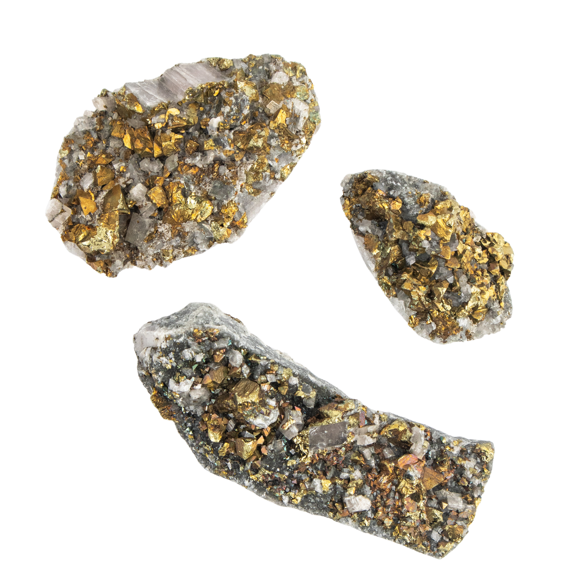 Golden Chalcopyrite with Quartz