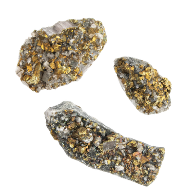Golden Chalcopyrite with Quartz