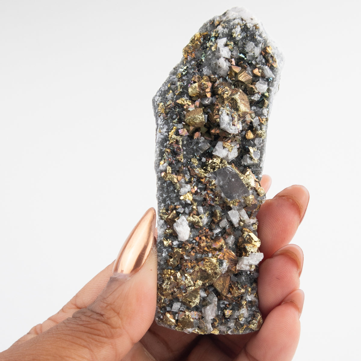 Golden Chalcopyrite with Quartz