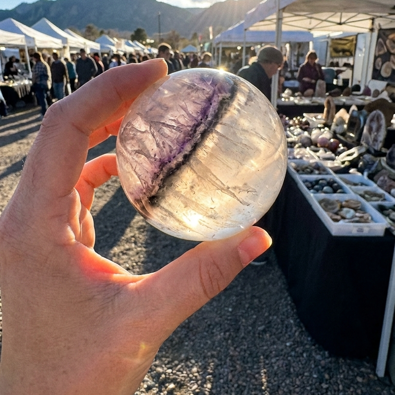 Pyrite & Fluorite Sphere