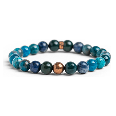product view of Health Bracelet by Energy Muse featuring Copper, Bloodstone, Blue Apatite, Turquoise and Dumortierite beads by Energy Muse