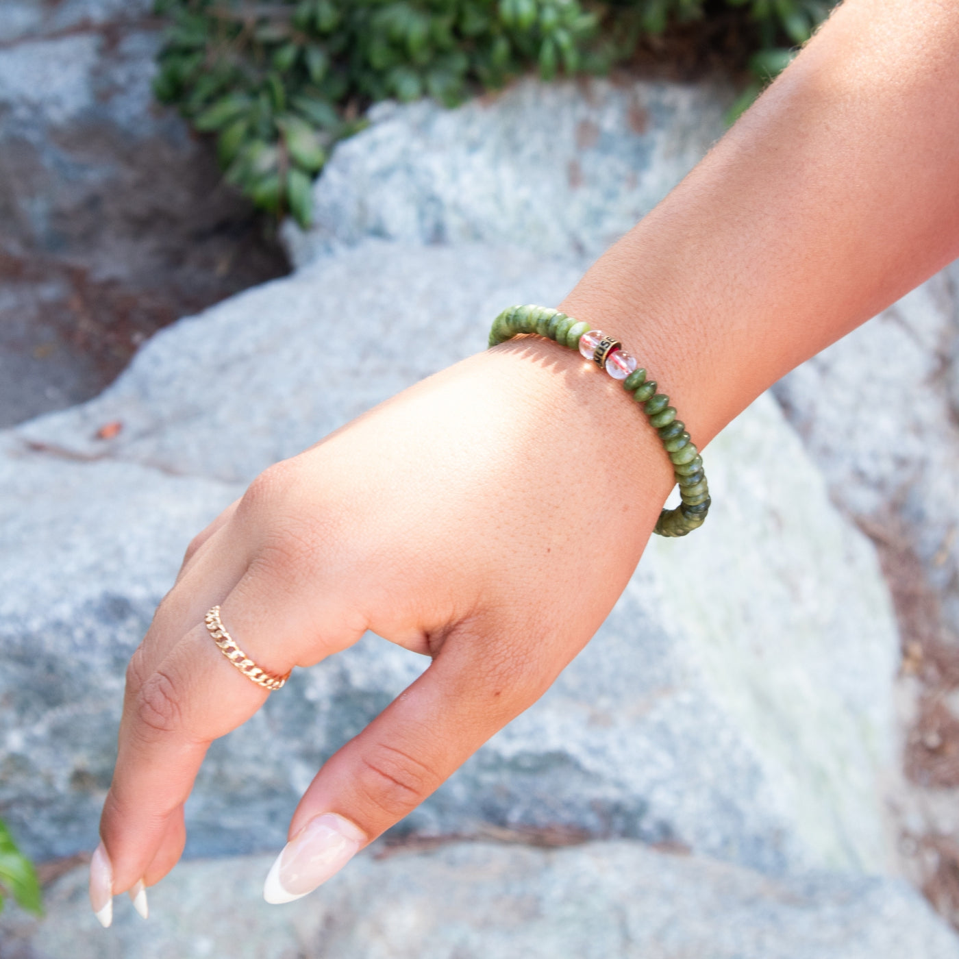 Jade Bracelet with Red String