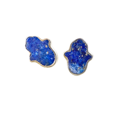 Lapis Lazuli Hamsa Earrings