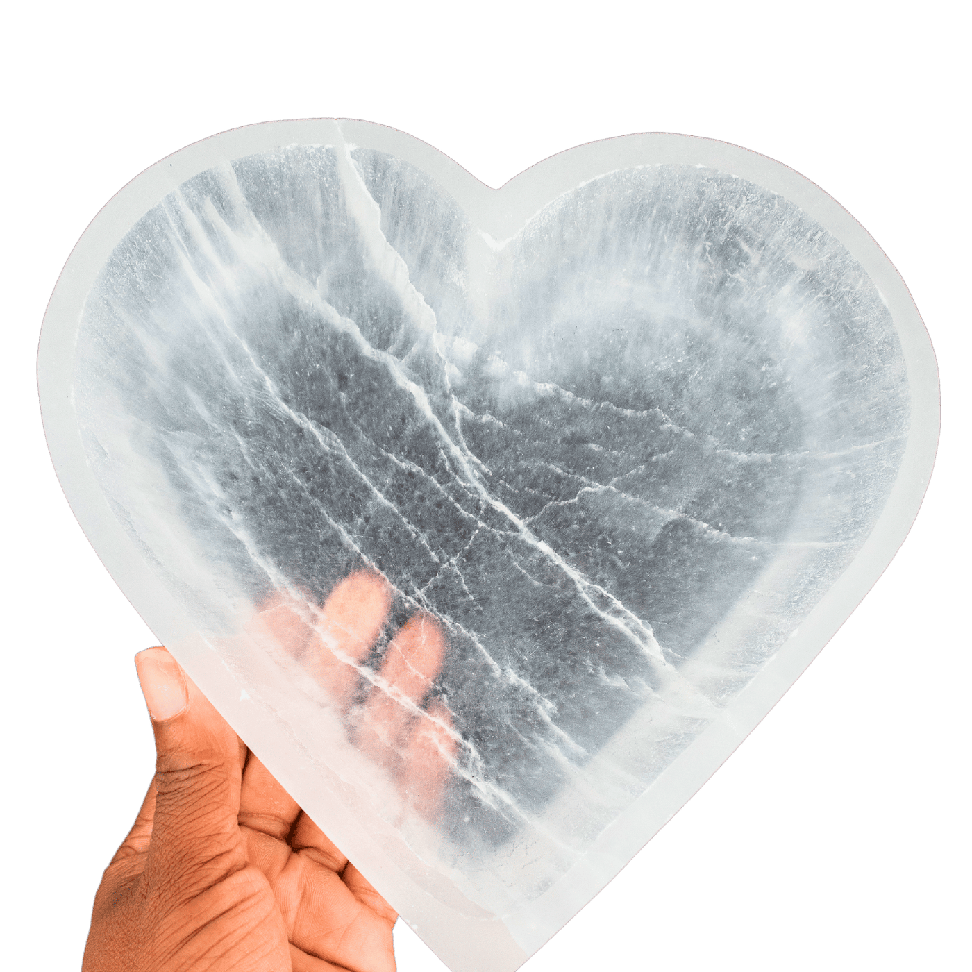 Large Heart Selenite Charging Bowl