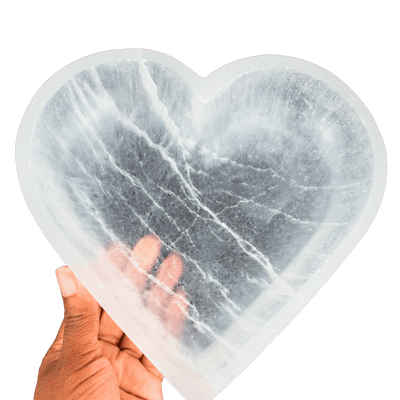 Large Heart Selenite Charging Bowl