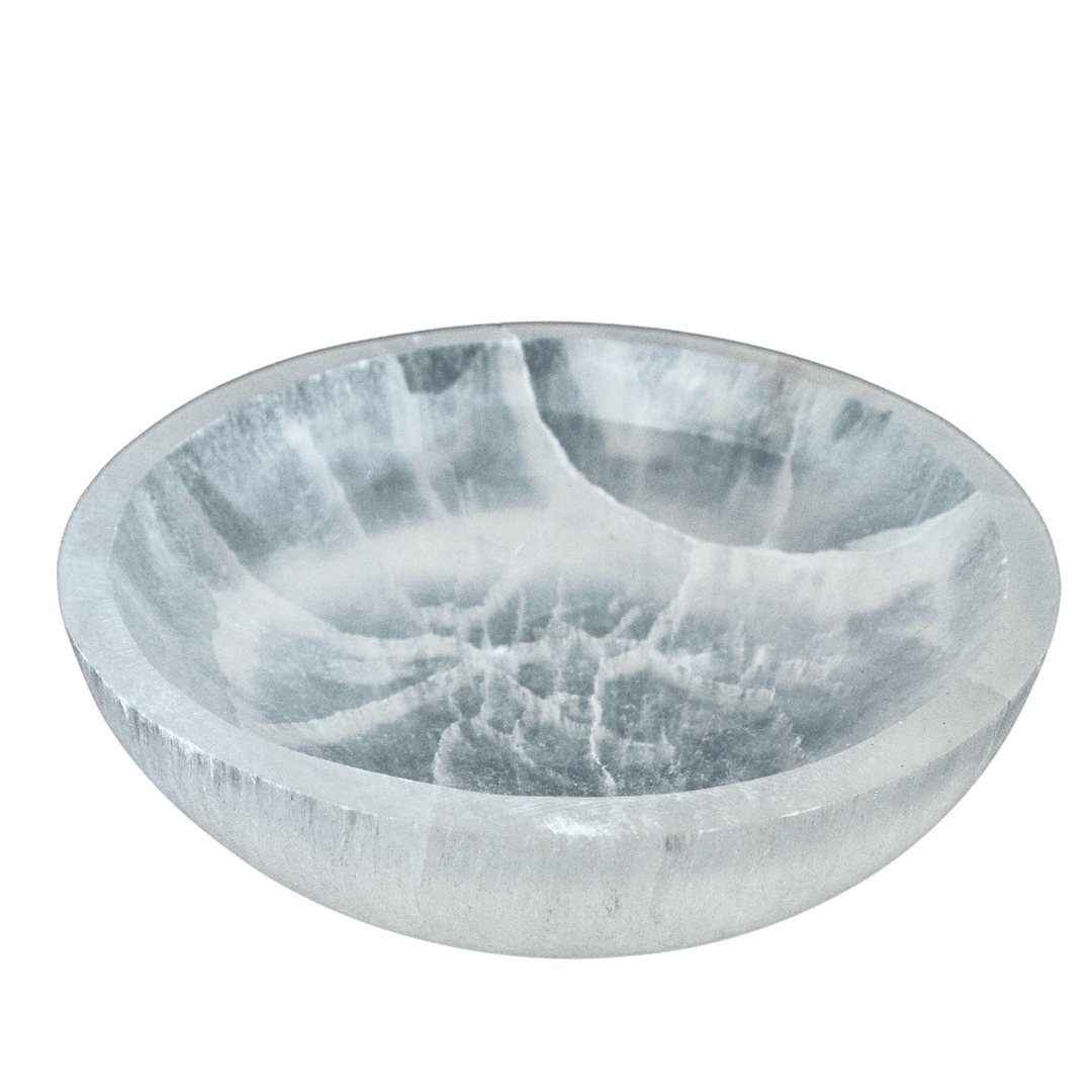 Selenite Round Shape Charging Plate With Sacred Symbol Engraving 3 To 3. Inch At ₹ 18/piece - View #8