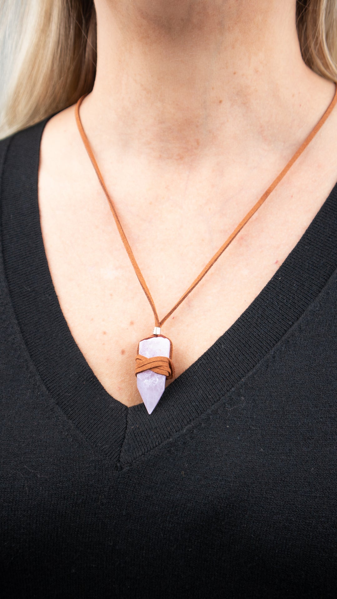 Lavender Quartz Crystal Point Necklace, Shop Crystal Jewelry at