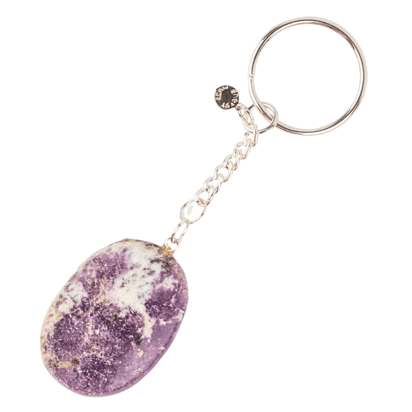Lepidolite Worry Stone Keychain
