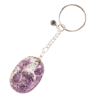 Lepidolite Worry Stone Keychain