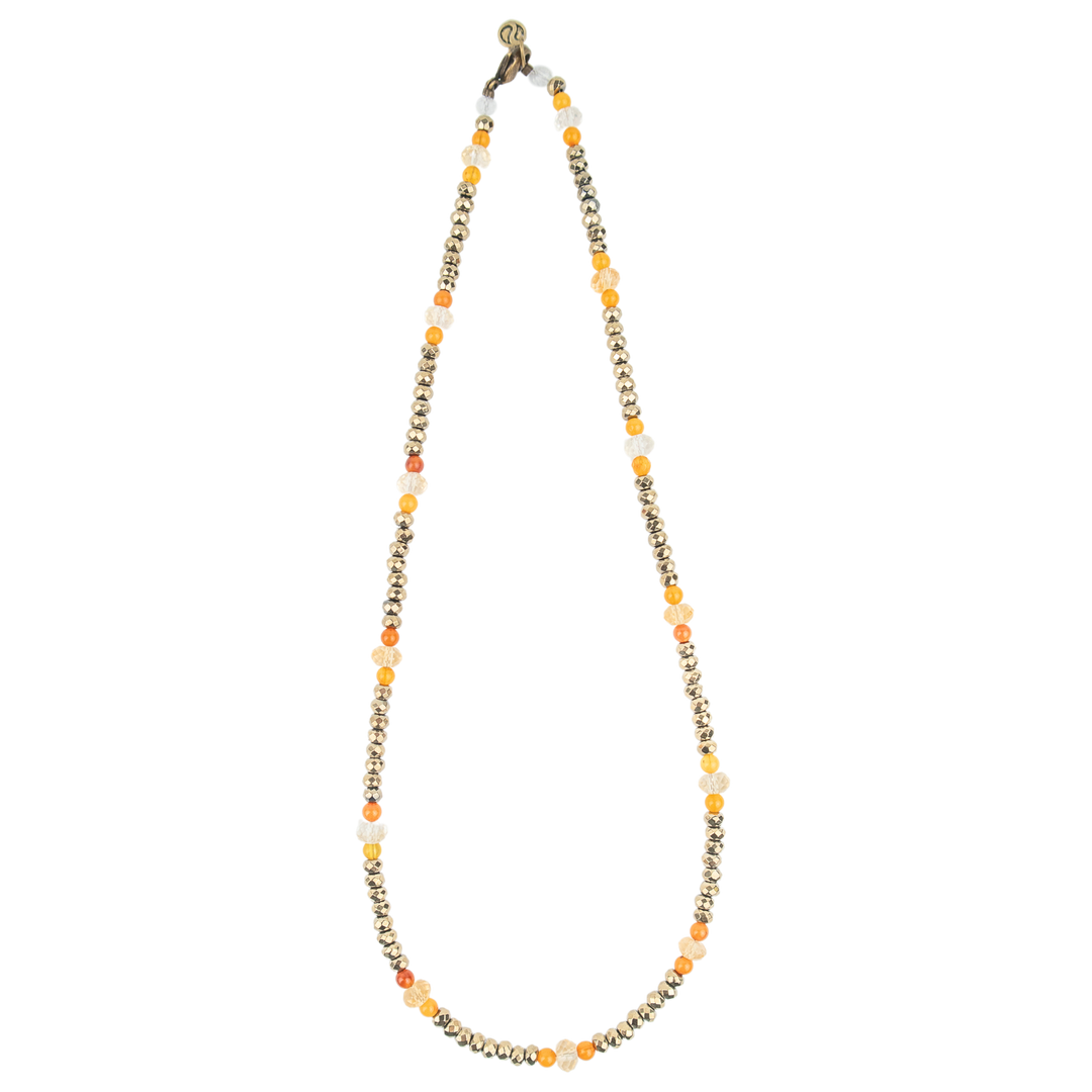 Midas Touch Necklace | Pyrite, Amber and Citrine Necklaces for
