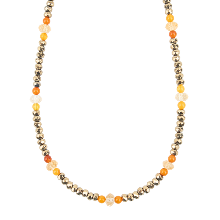 Midas Touch Necklace | Pyrite, Amber and Citrine Necklaces for