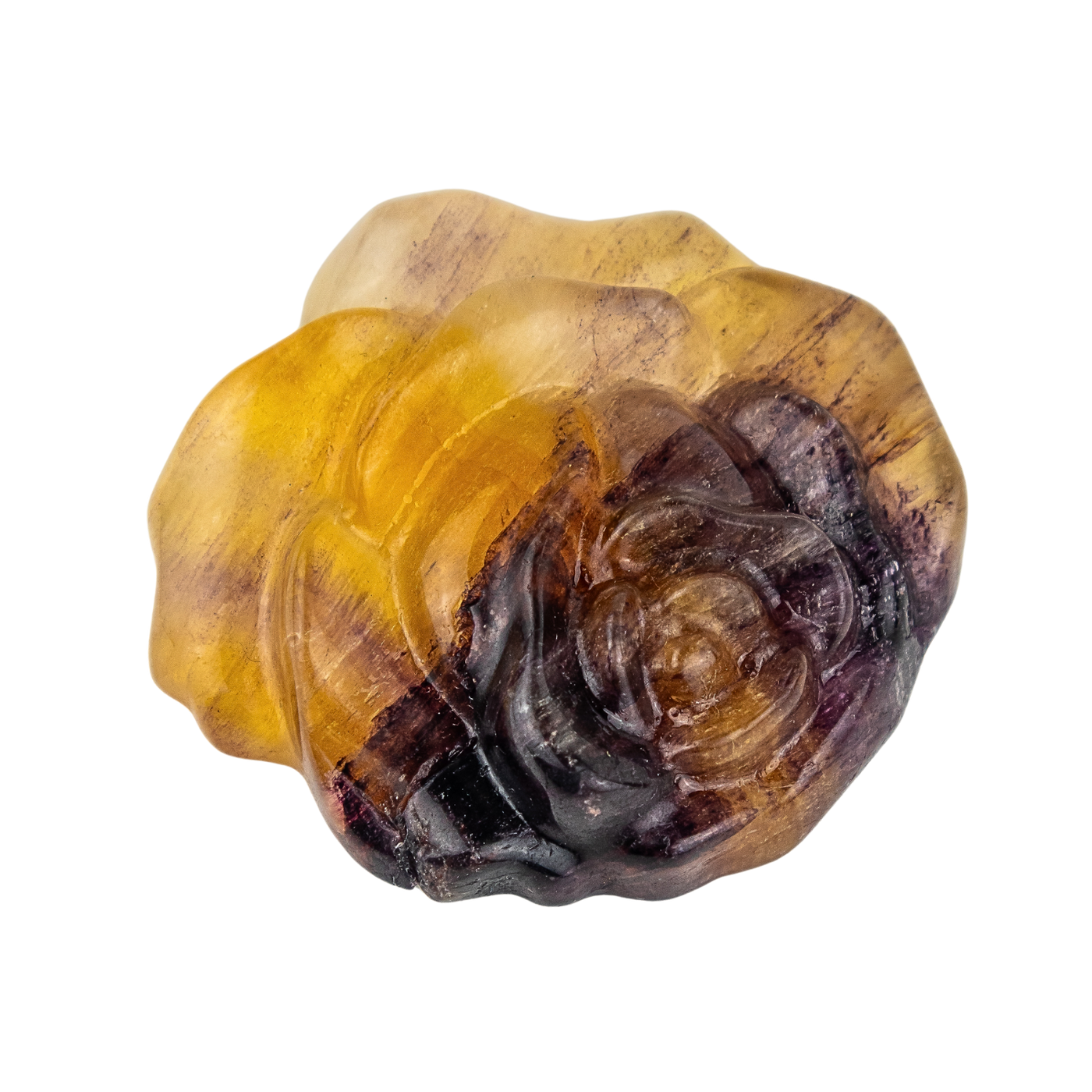 Yellow Fluorite Rose Carving