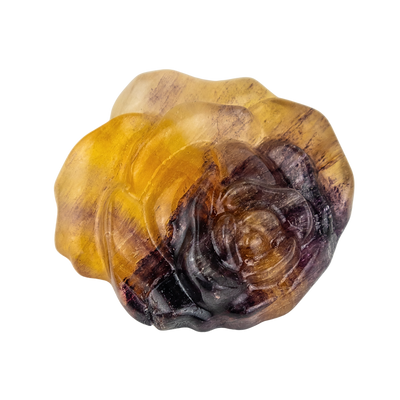 Yellow Fluorite Rose Carving