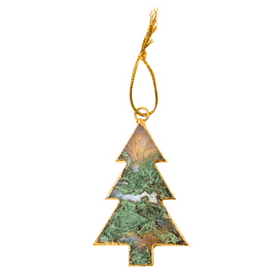 Moss Agate Tree Ornament