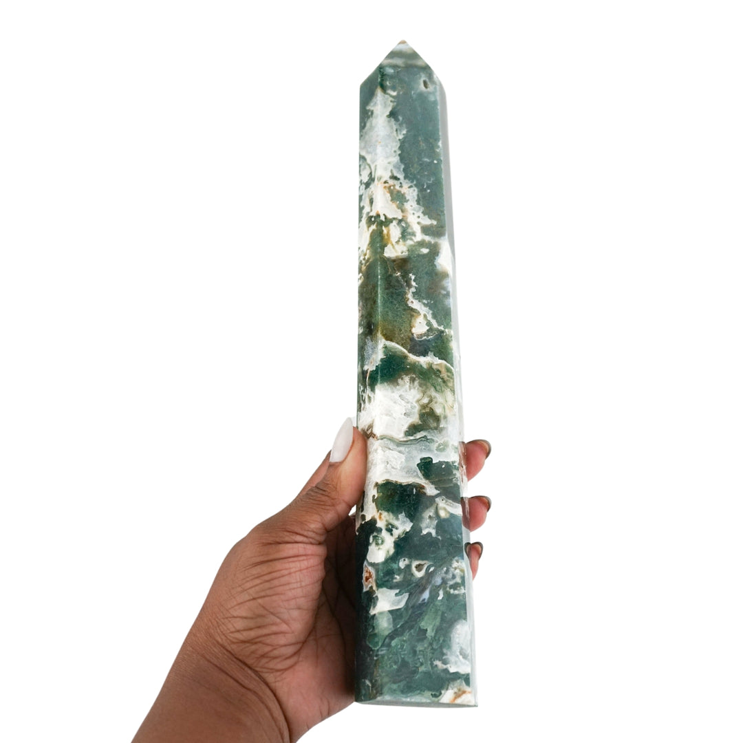 Moss Agate Pillar | Shop Moss Agate at Energy Muse
