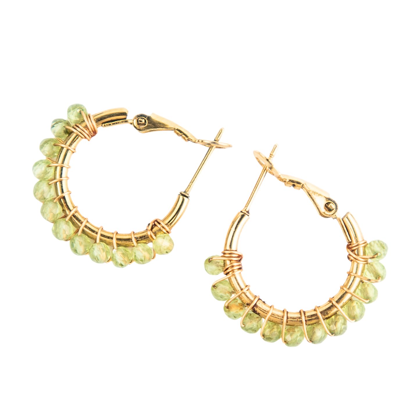 Peridot Crystal Hoop Earrings