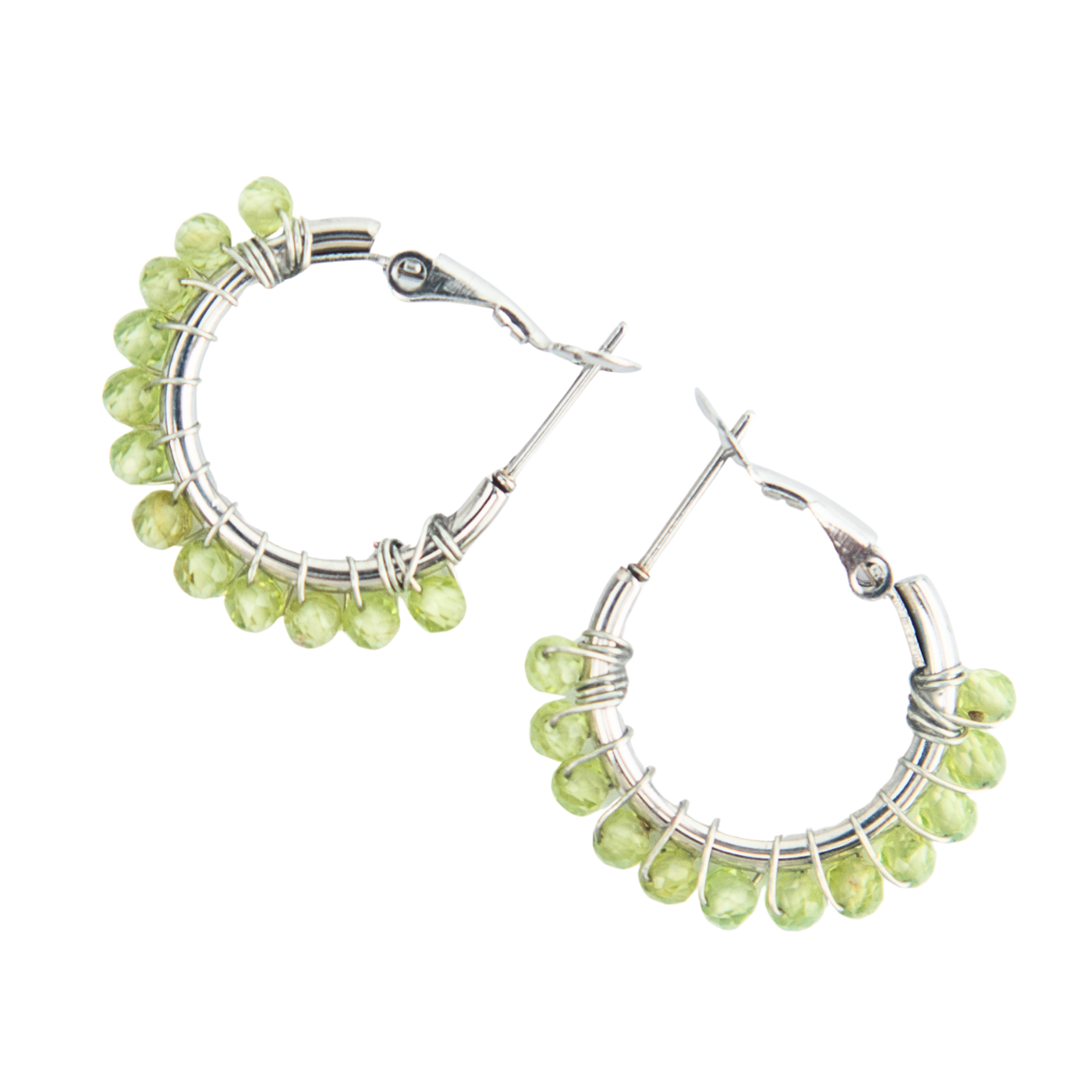 Peridot Crystal Hoop Earrings