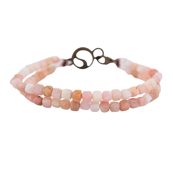 Pink Opal Bracelet Faceted Rondelle 6mm - Crystalis - Crystals Shop