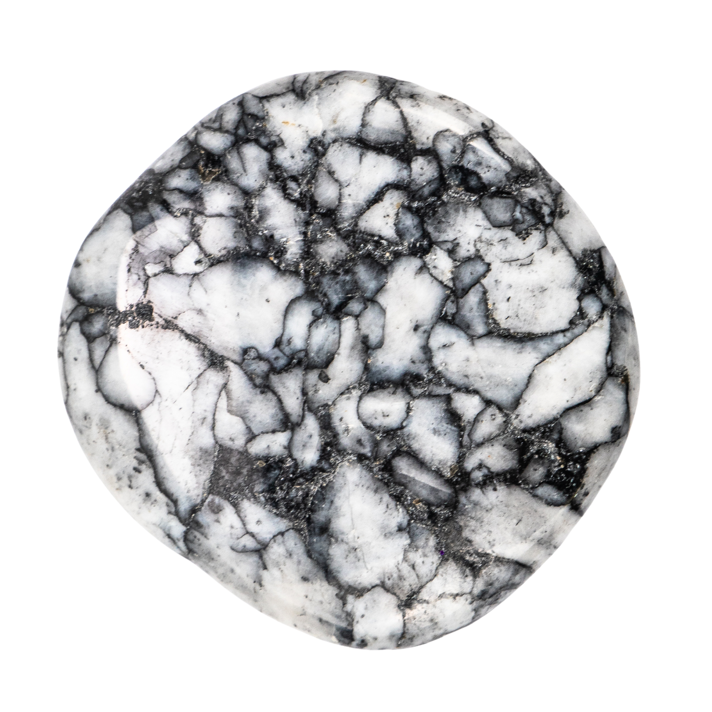 close up view of genuine Pinolith crystal pocket stone by Energy Muse