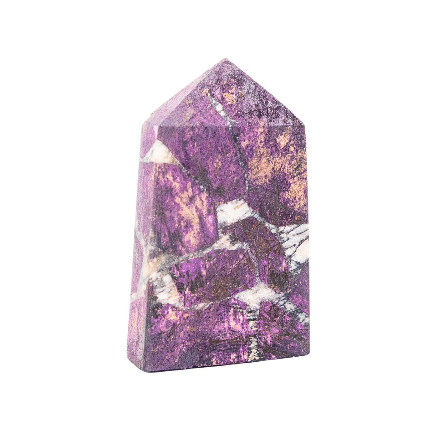 purpurite point crystal at Energy Muse