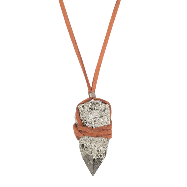 Pyrite Crystal Point Necklace