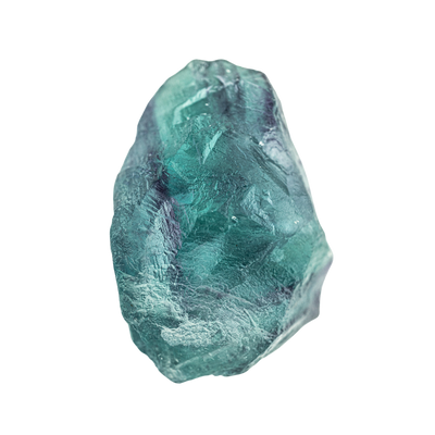 front view of genuine raw fluorite crystal by Energy Muse