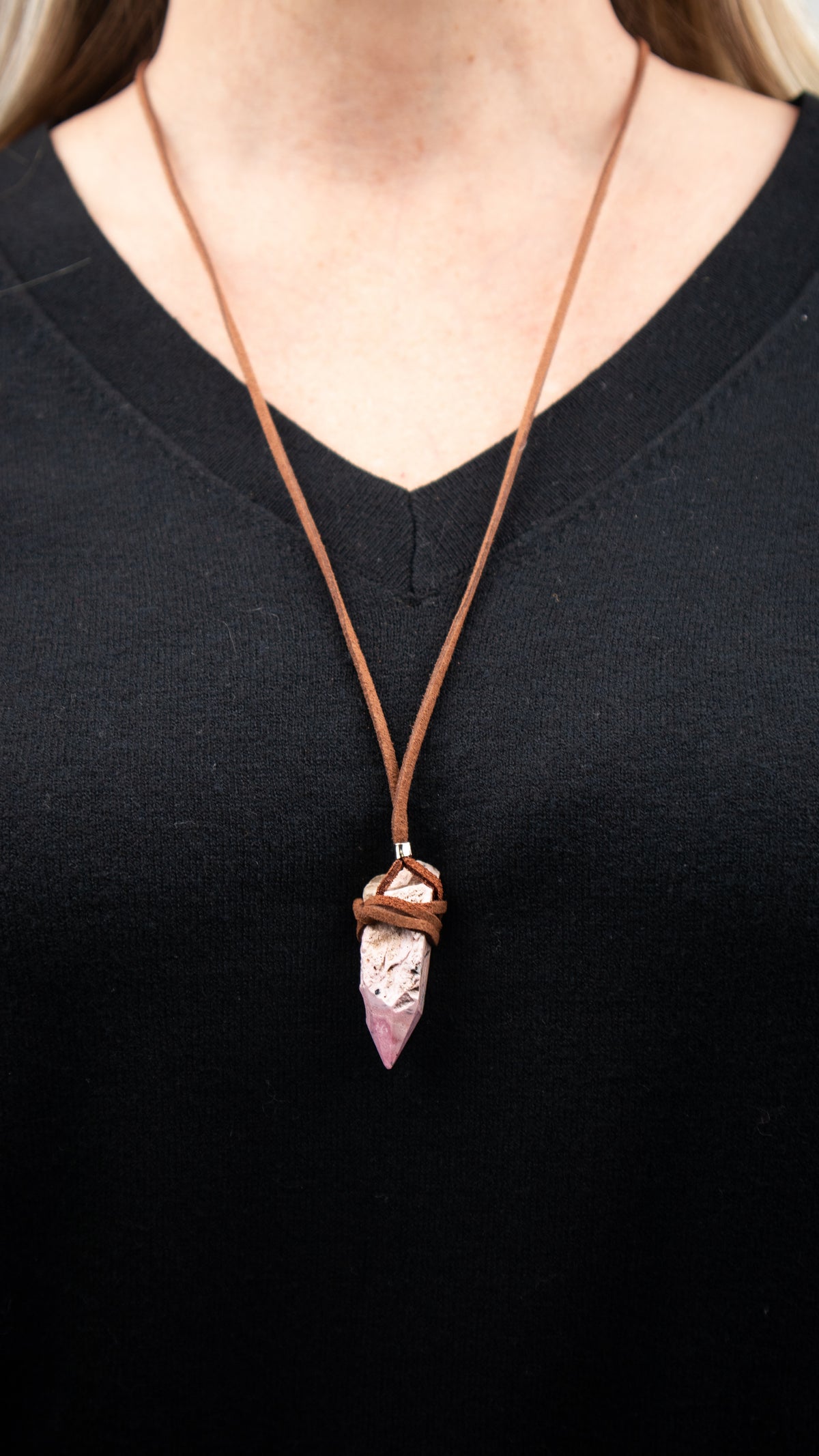 Rhodonite Crystal Point Necklace