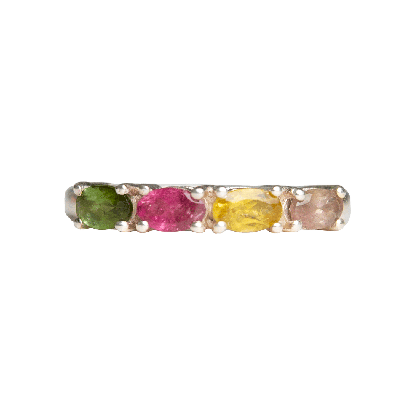 Multi Tourmaline 4-Stone Faceted Ring