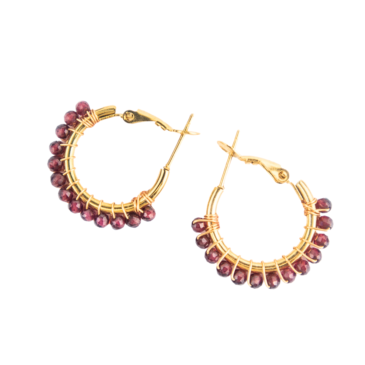 Ruby Crystal Hoop Earrings