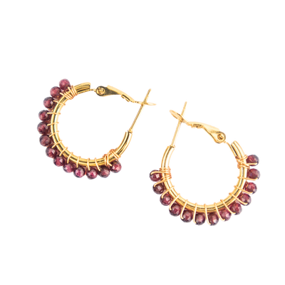 Ruby Crystal Hoop Earrings