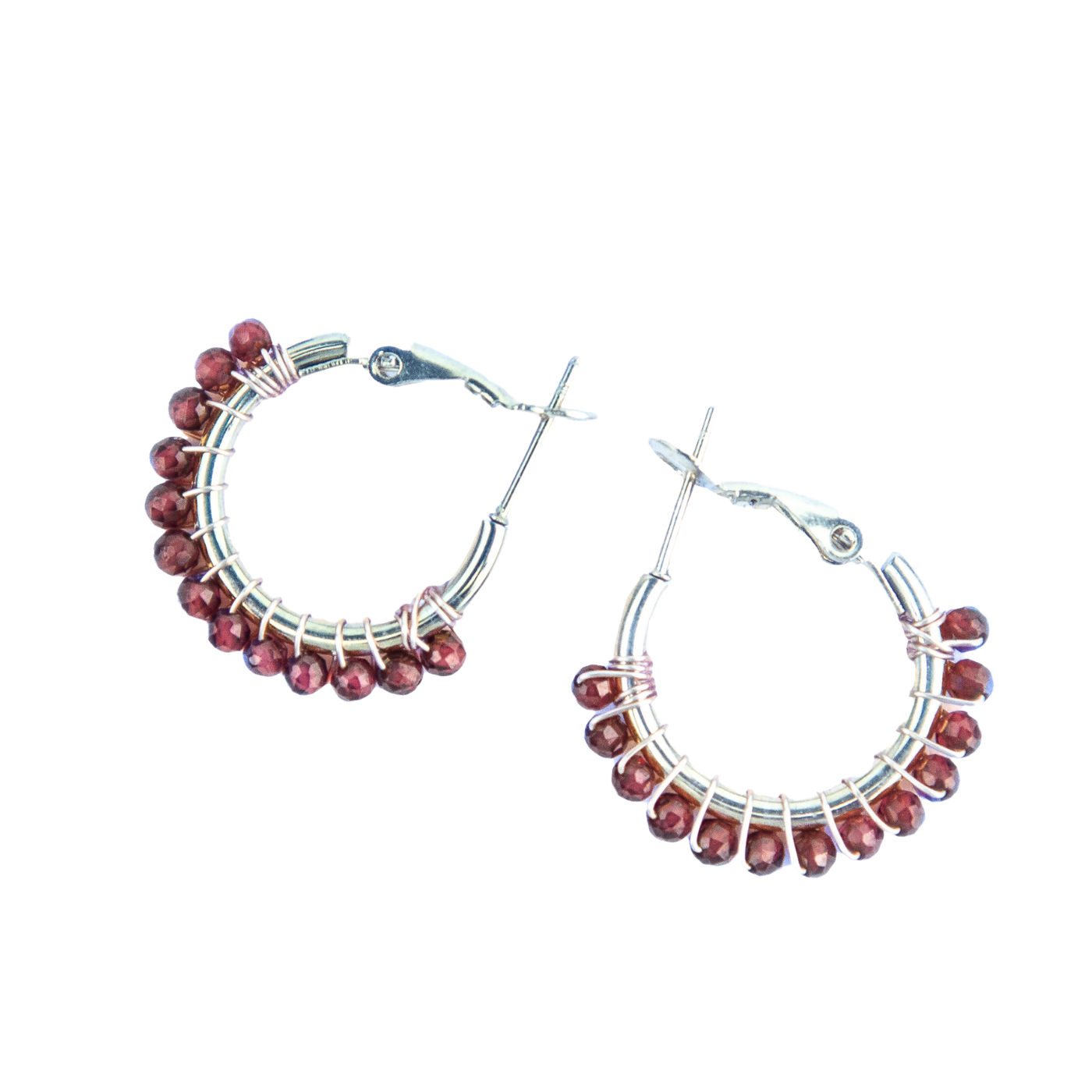 Ruby Crystal Hoop Earrings