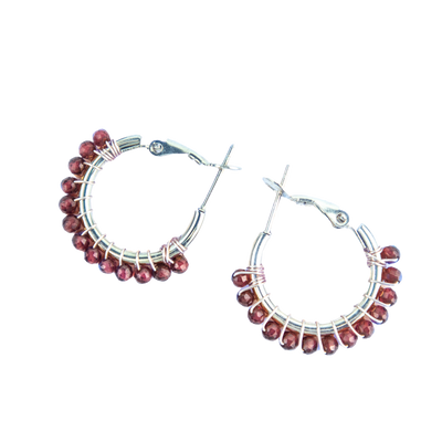 Ruby Crystal Hoop Earrings